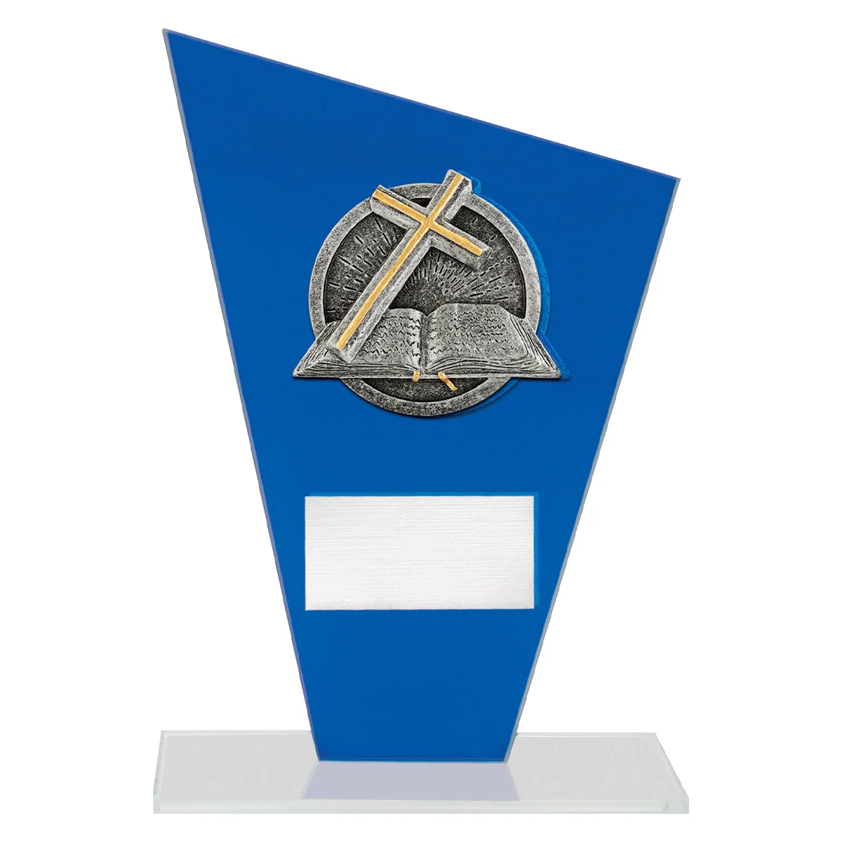 Blue cobalt glass - religion with glass construction