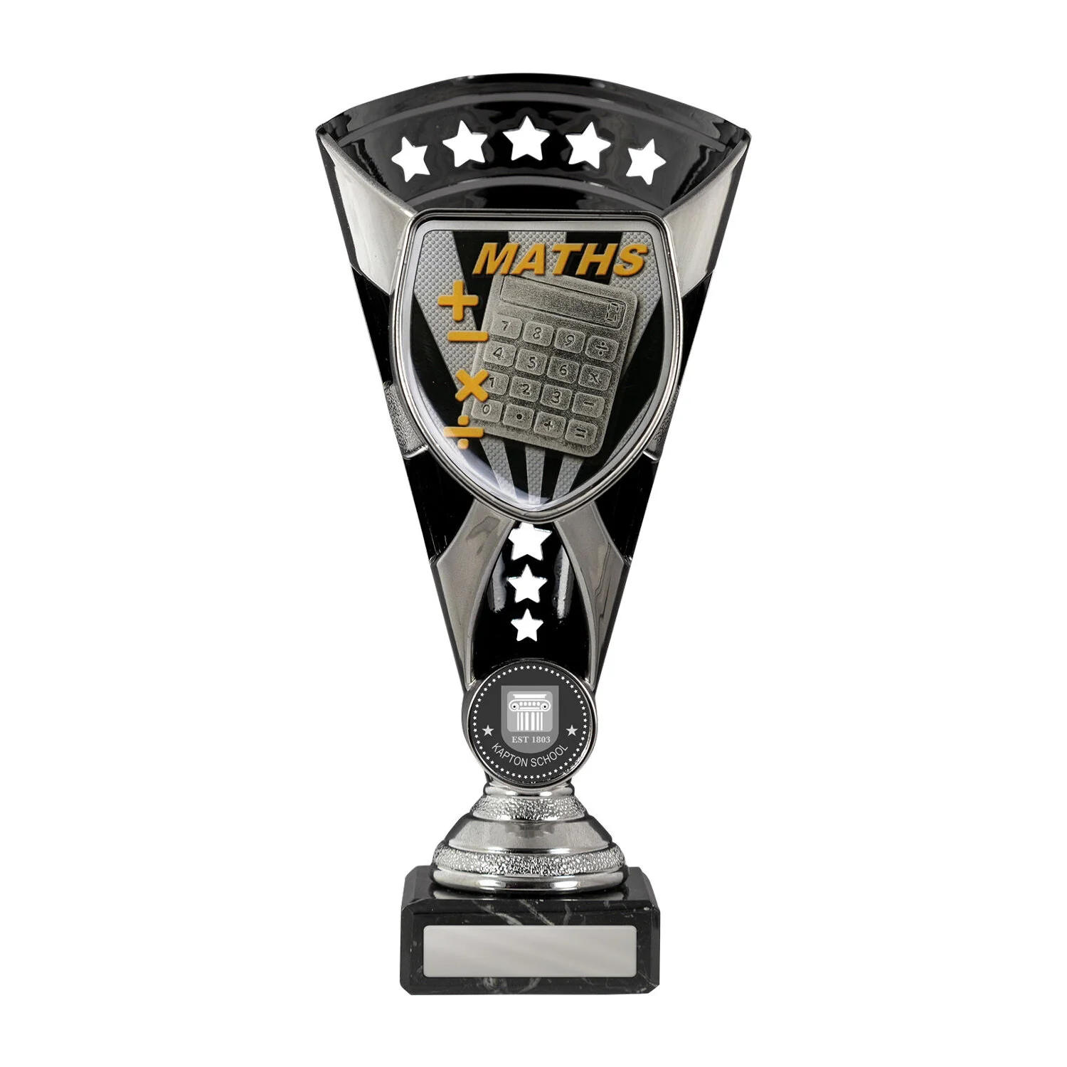 Gunmetal / black cobra cup-maths with plastic / marble construction