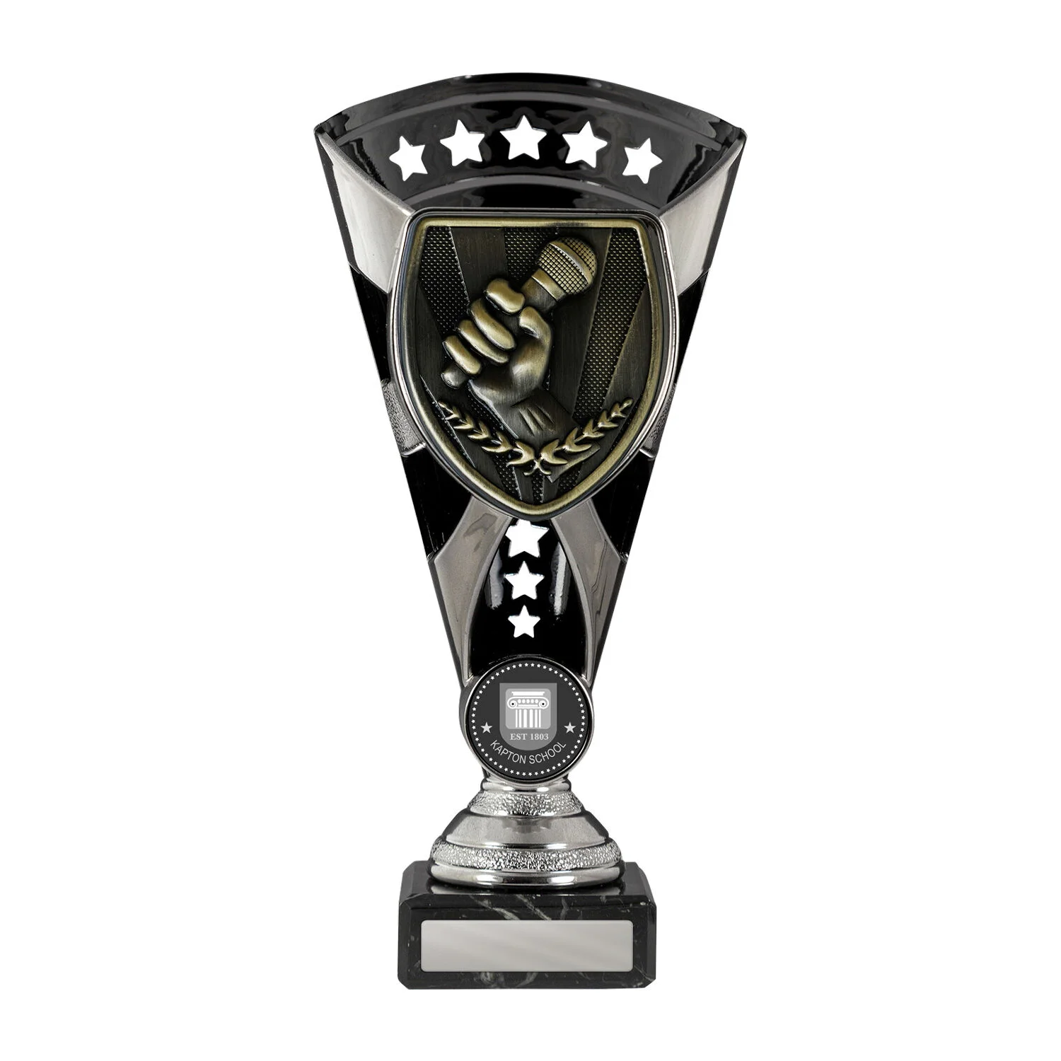 Gunmetal / black cobra cup-public speaking with plastic / marble construction