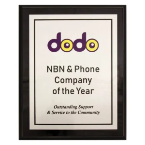 Black colour plaque - silver with timber construction
