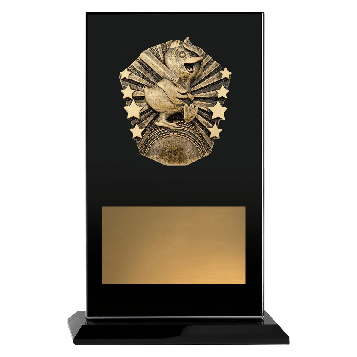 Black cosmos glass - duck with glass construction