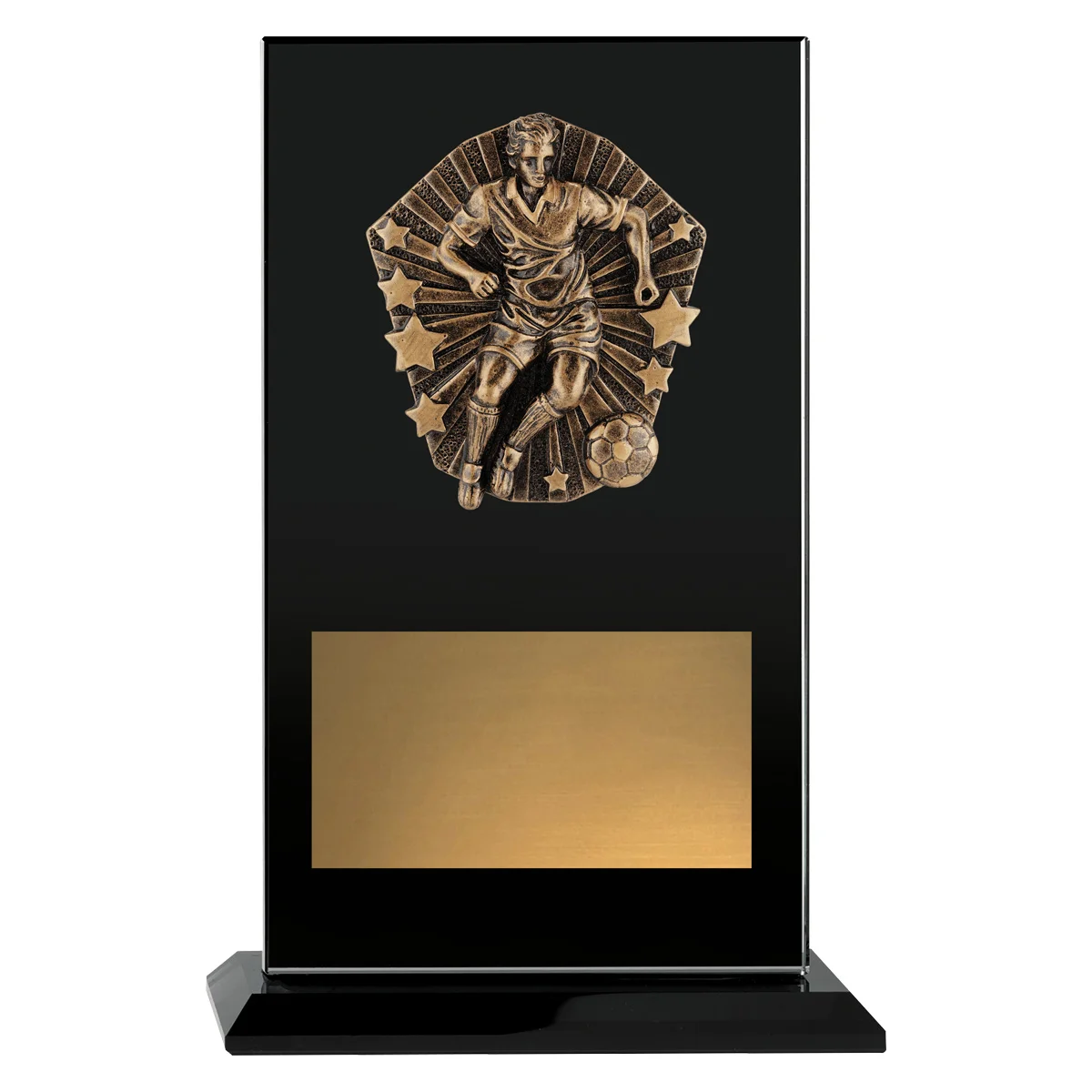Black cosmos glass - football male with glass construction