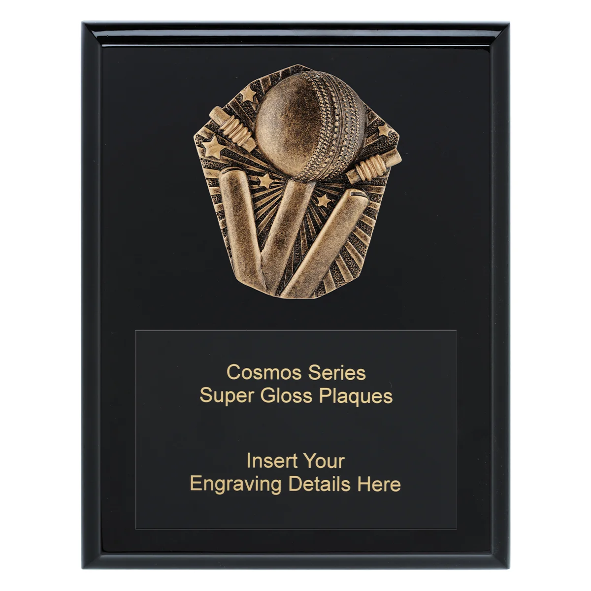 Black cosmos super plaque - cricket with timber construction