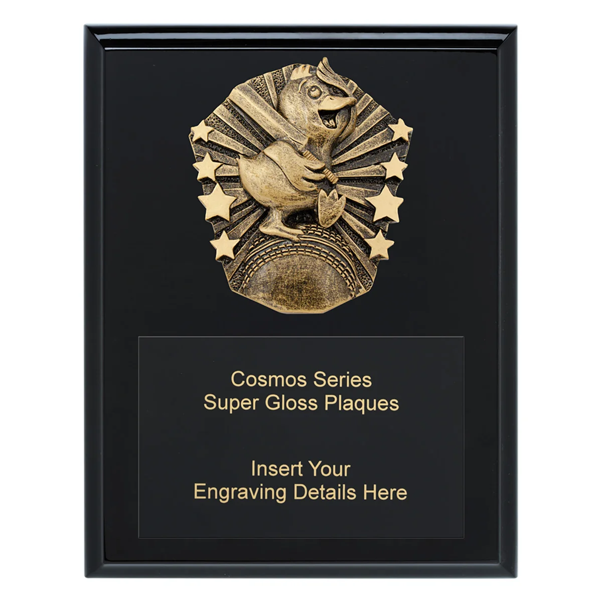 Black cosmos super plaque - duck with timber construction