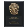 Black cosmos super plaque - male fielding with timber construction