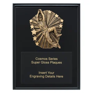 Black cosmos super plaque - male fielding with timber construction