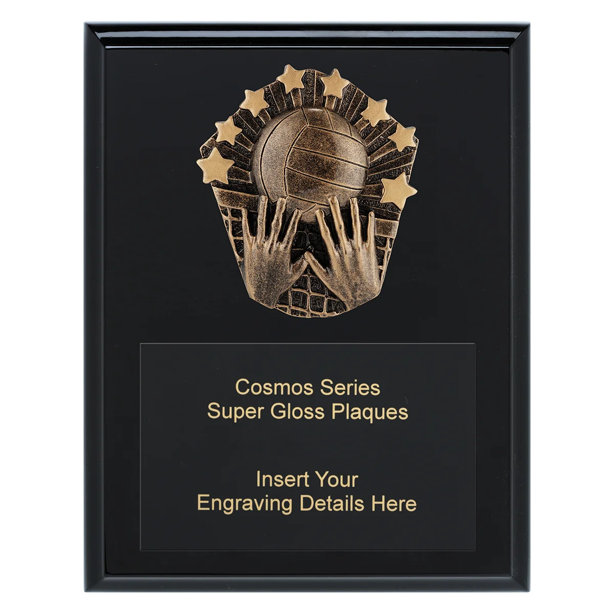 Black cosmos super plaque - volleyball with timber construction