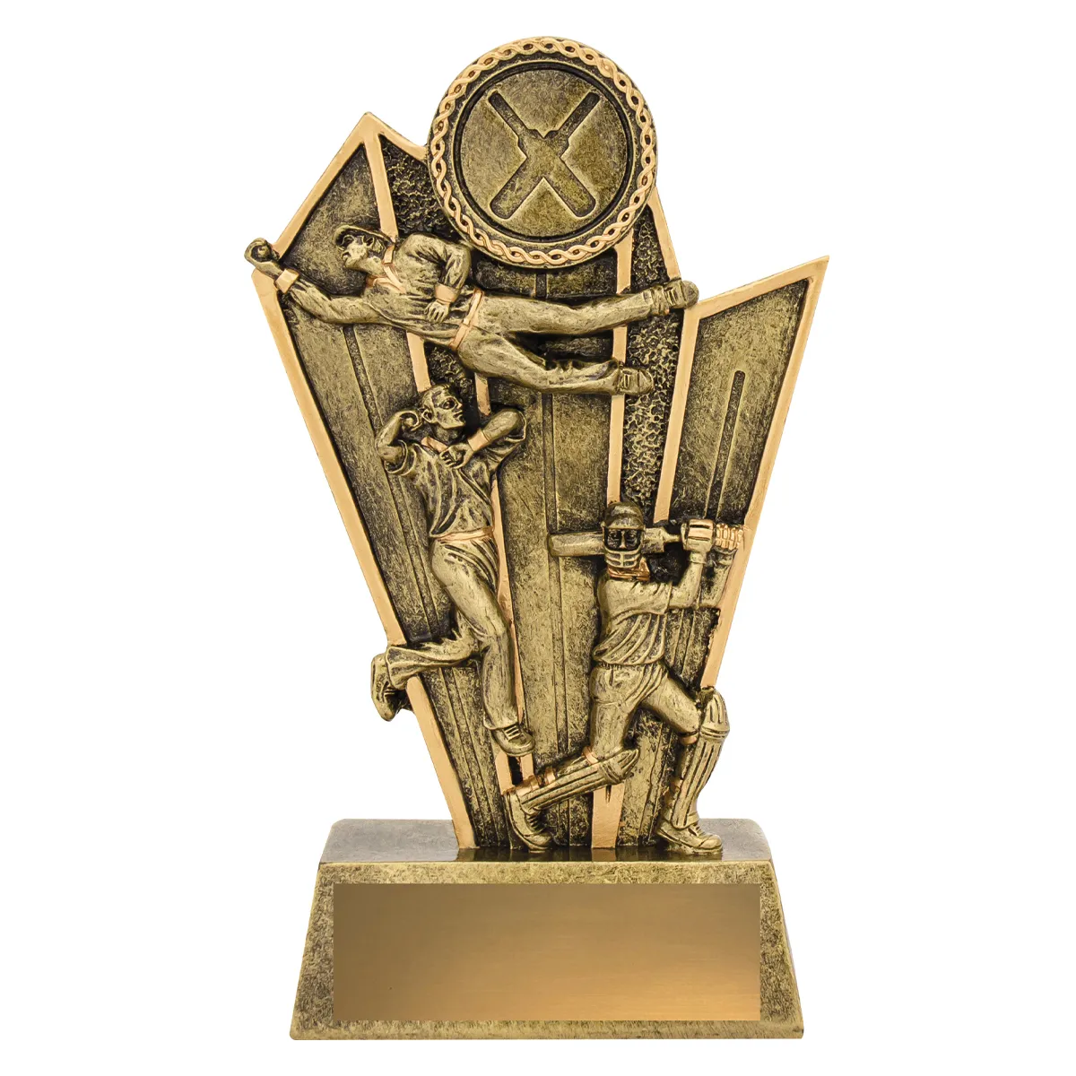 Gold cricket all-rounder with resin construction
