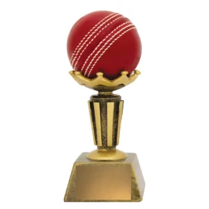 Gold cricket ball holder with resin construction