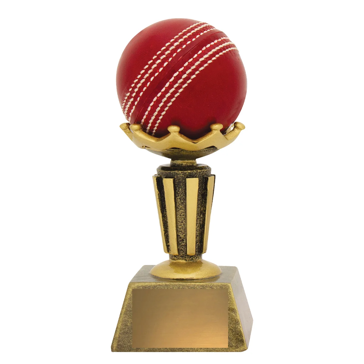 Gold cricket ball holder with resin construction