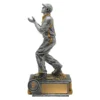 Silver cricket fielder with resin construction