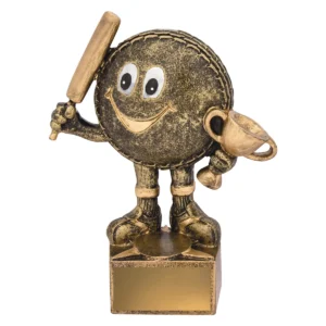 Gold cricket kids character with resin construction