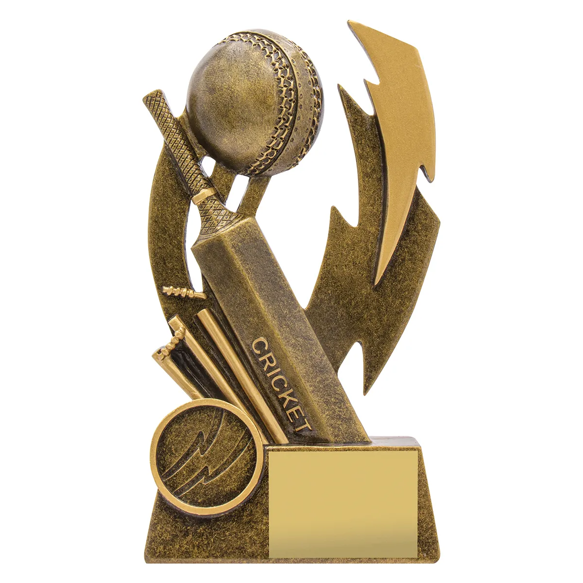 Gold cricket shazam with resin construction