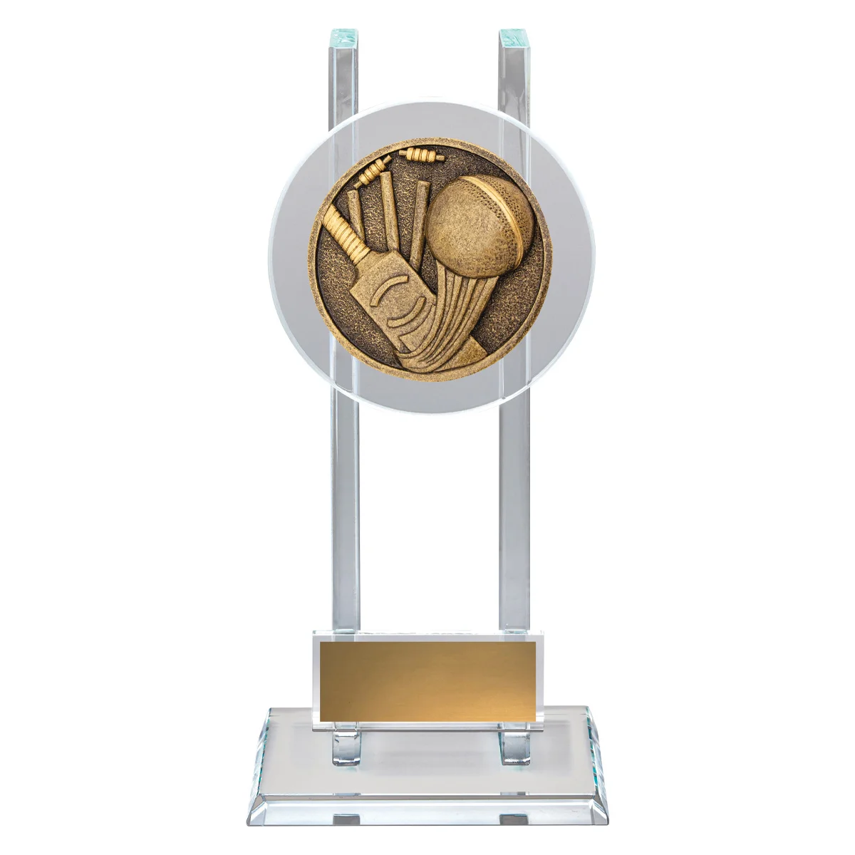 Gold cricket spartan glass with glass construction