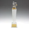 Crystal pedestal with crystal construction