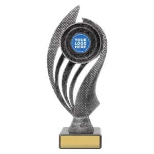 Silver custom husky trophy with plastic / marble construction
