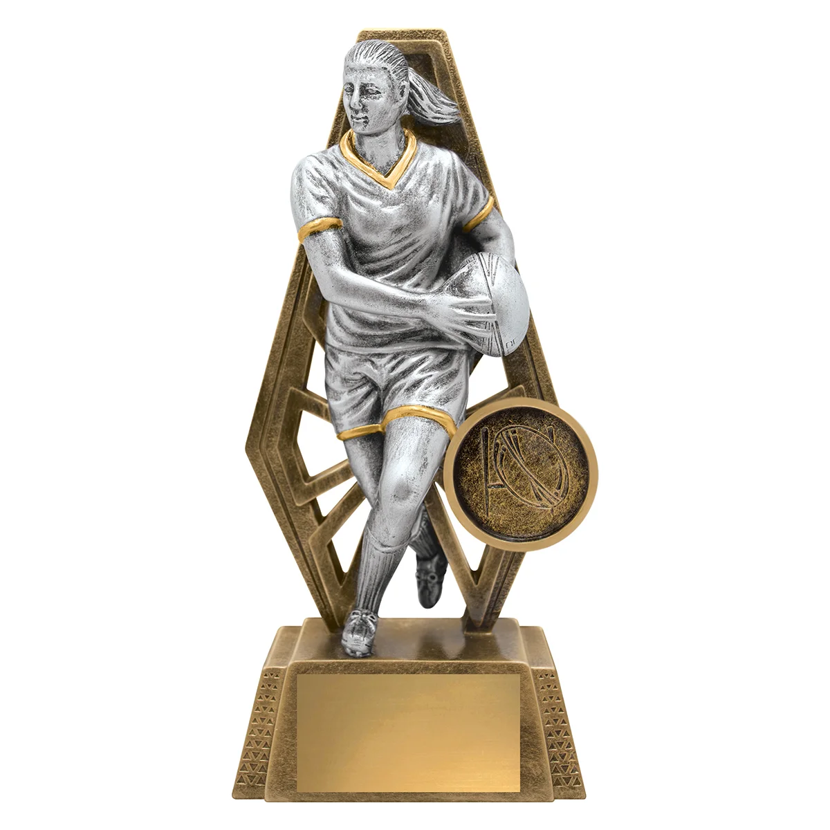 Silver / gold cyber female with resin construction