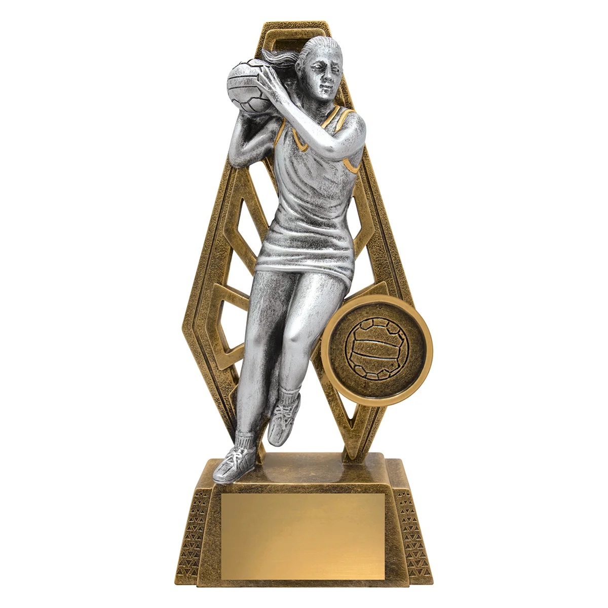 Silver / gold cyber netball with resin construction
