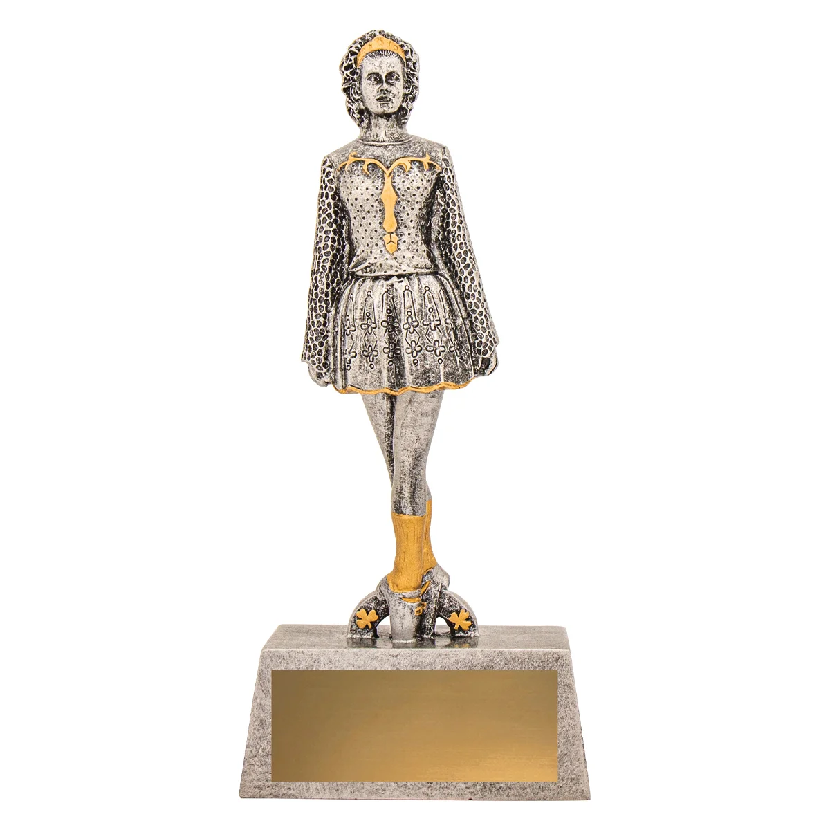 Silver dance irish trophy with resin construction