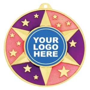 Pink dance medal - insert option with metal construction