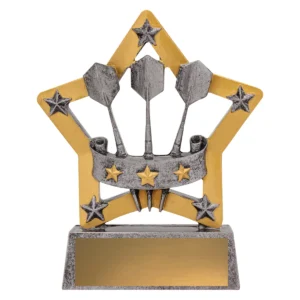 Silver darts mini star with resin construction