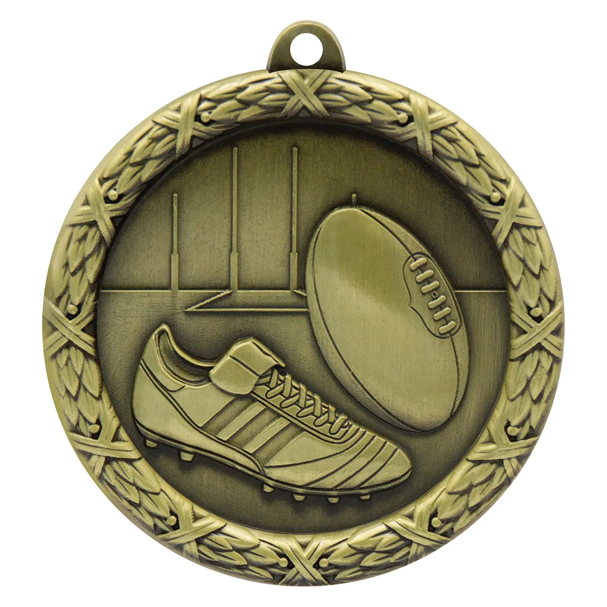 Gold derby medal with metal construction