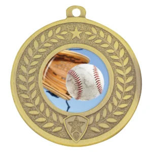 Gold distinction - baseball with metal construction