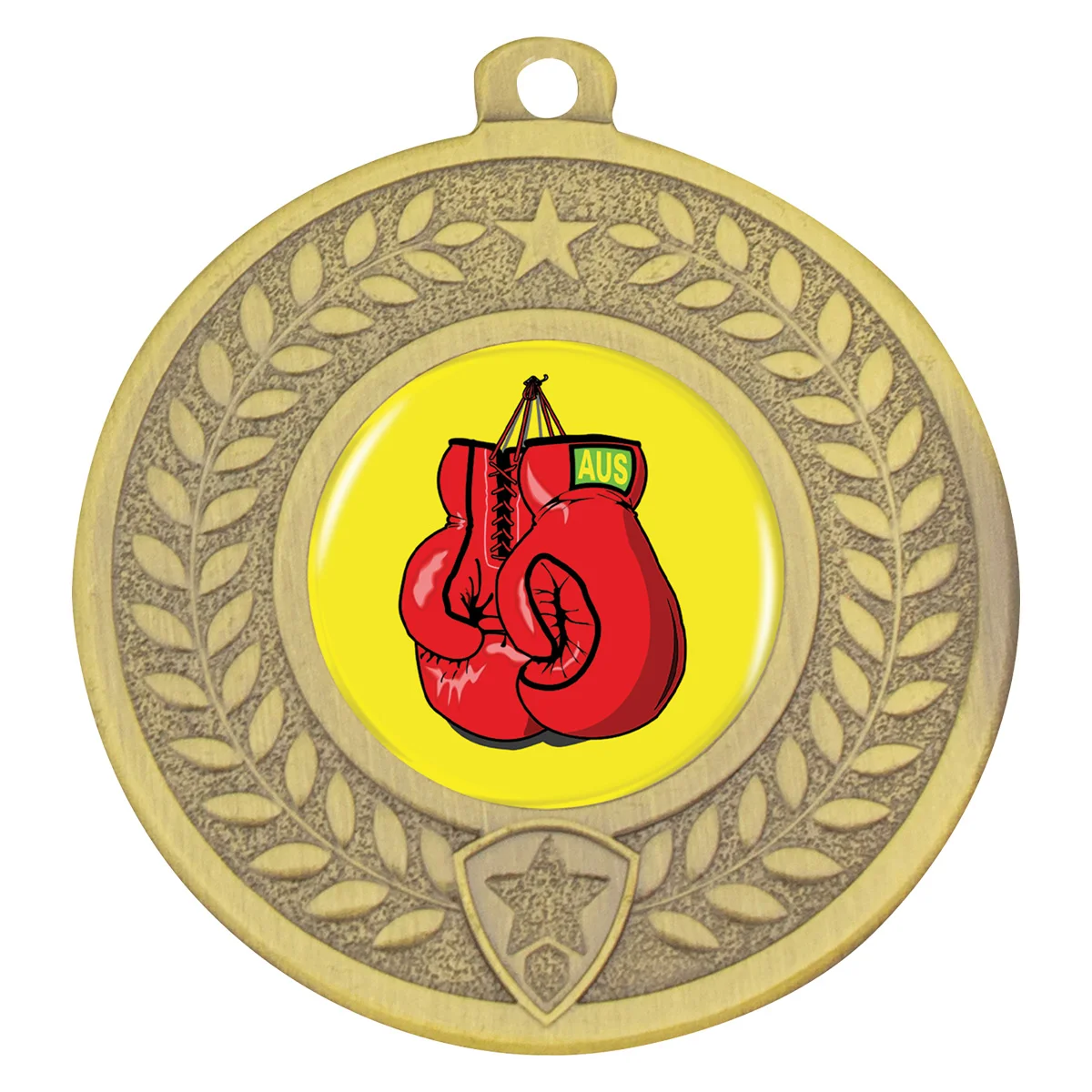 Gold distinction - boxing with metal construction