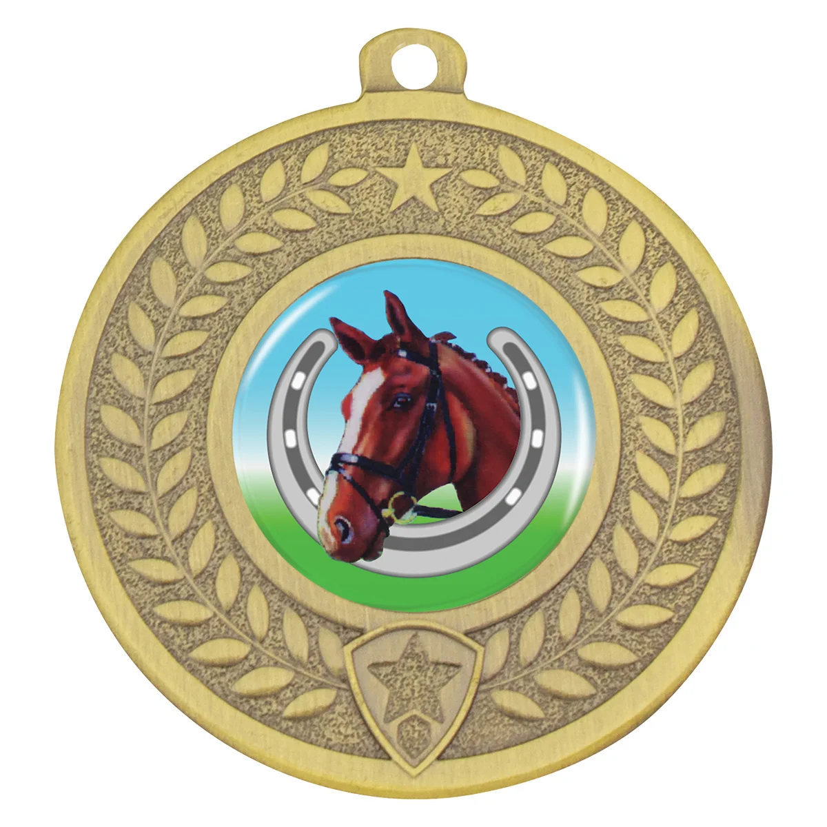 Gold distinction - horse shoe with metal construction