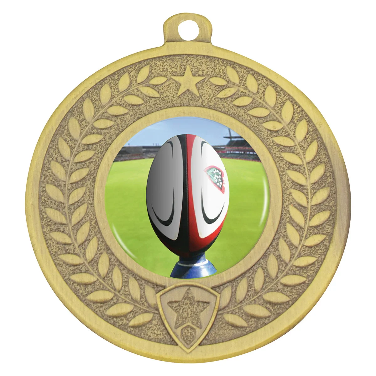 Gold distinction - rugby with metal construction