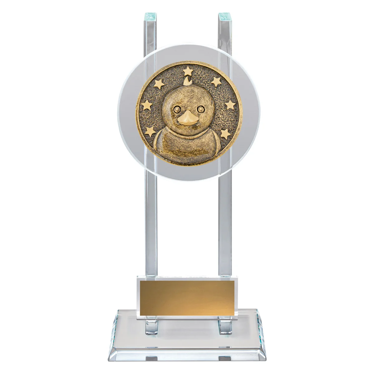 Gold duck spartan glass with glass construction