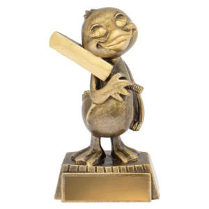 Gold duck trophy with resin construction