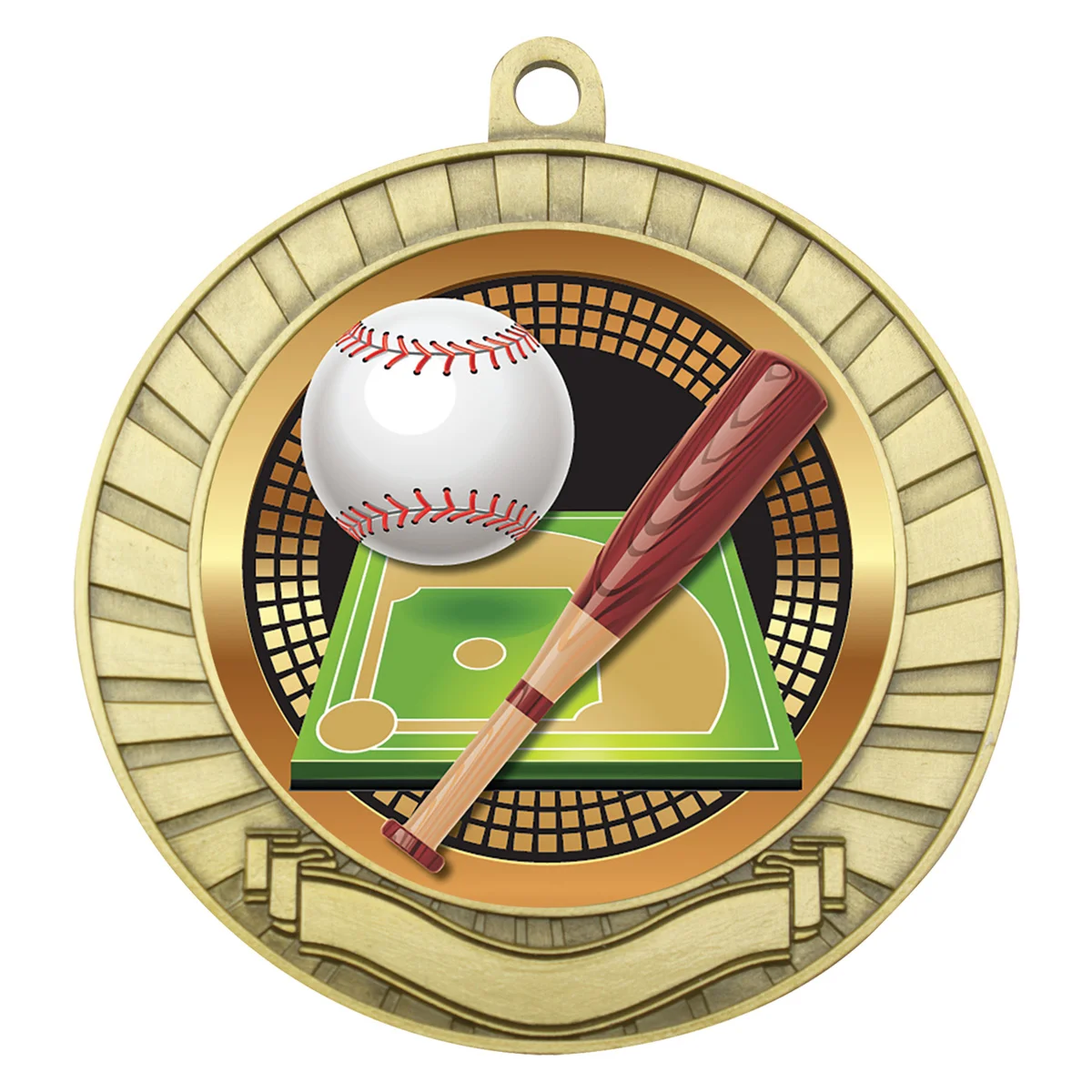 Gold eco scroll - baseball with metal construction