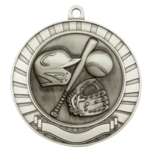 Silver eco scroll - baseball / softball with metal construction