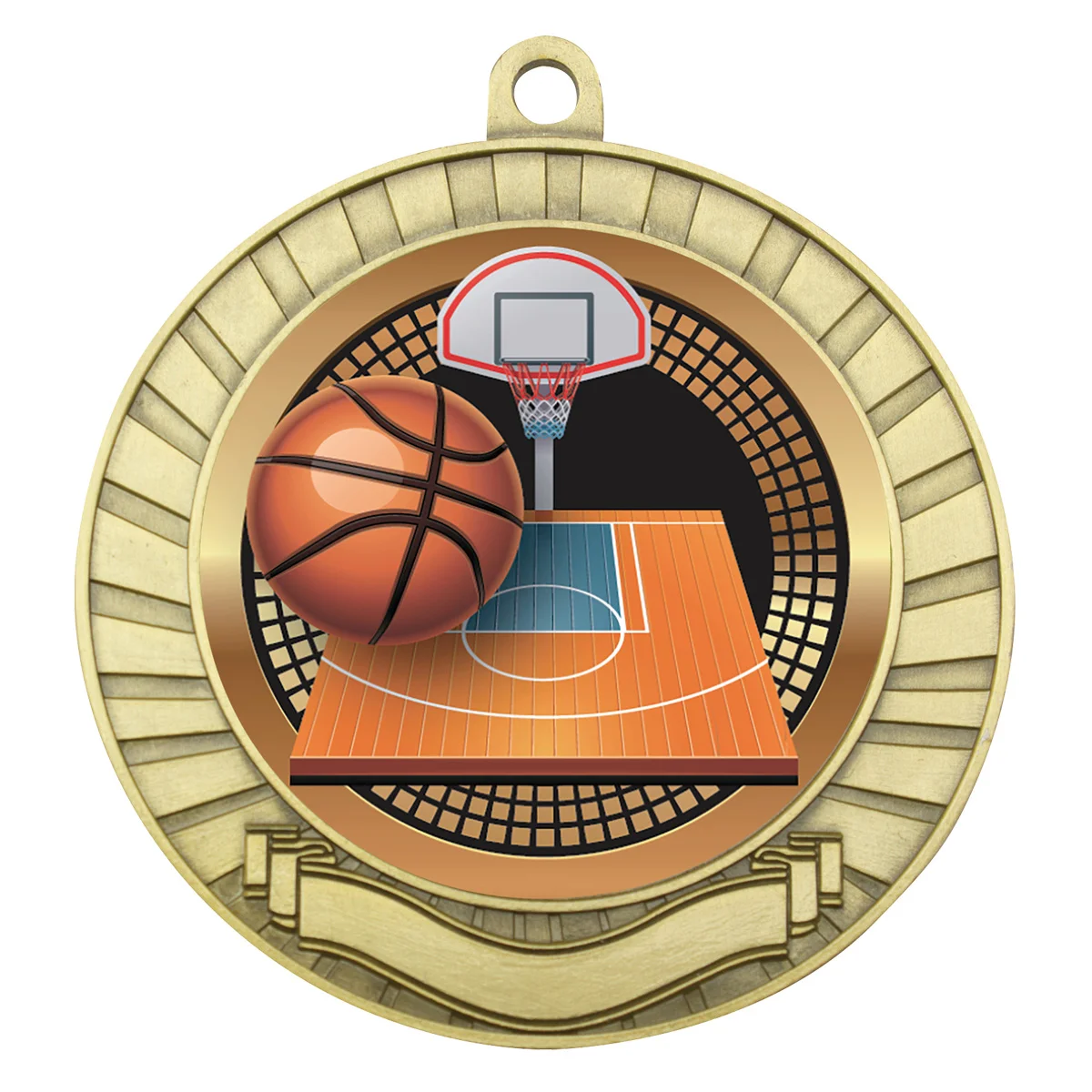 Gold eco scroll - basketball with metal construction