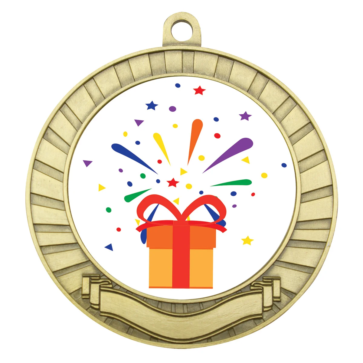 Gold eco scroll - birthday with metal construction
