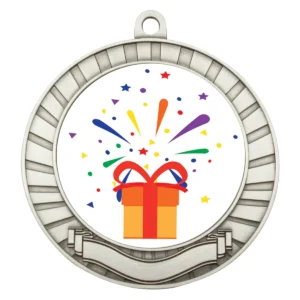 Silver eco scroll - birthday with metal construction