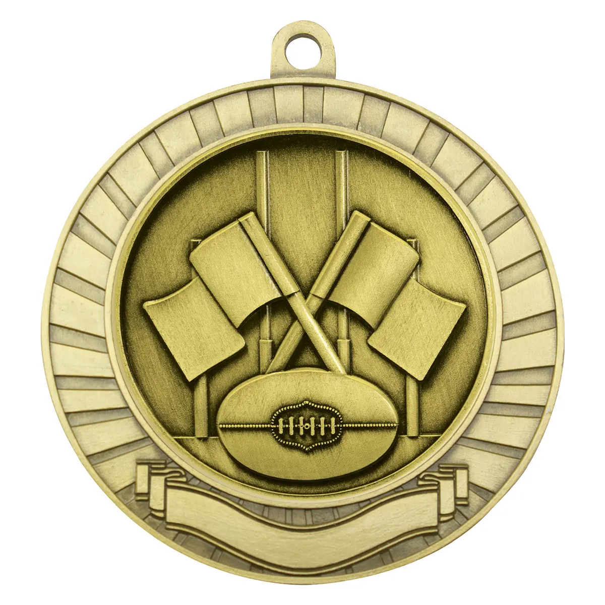 Gold eco scroll - goal flags with metal construction