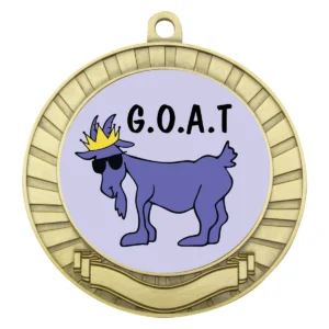 Gold eco scroll - goat with metal construction