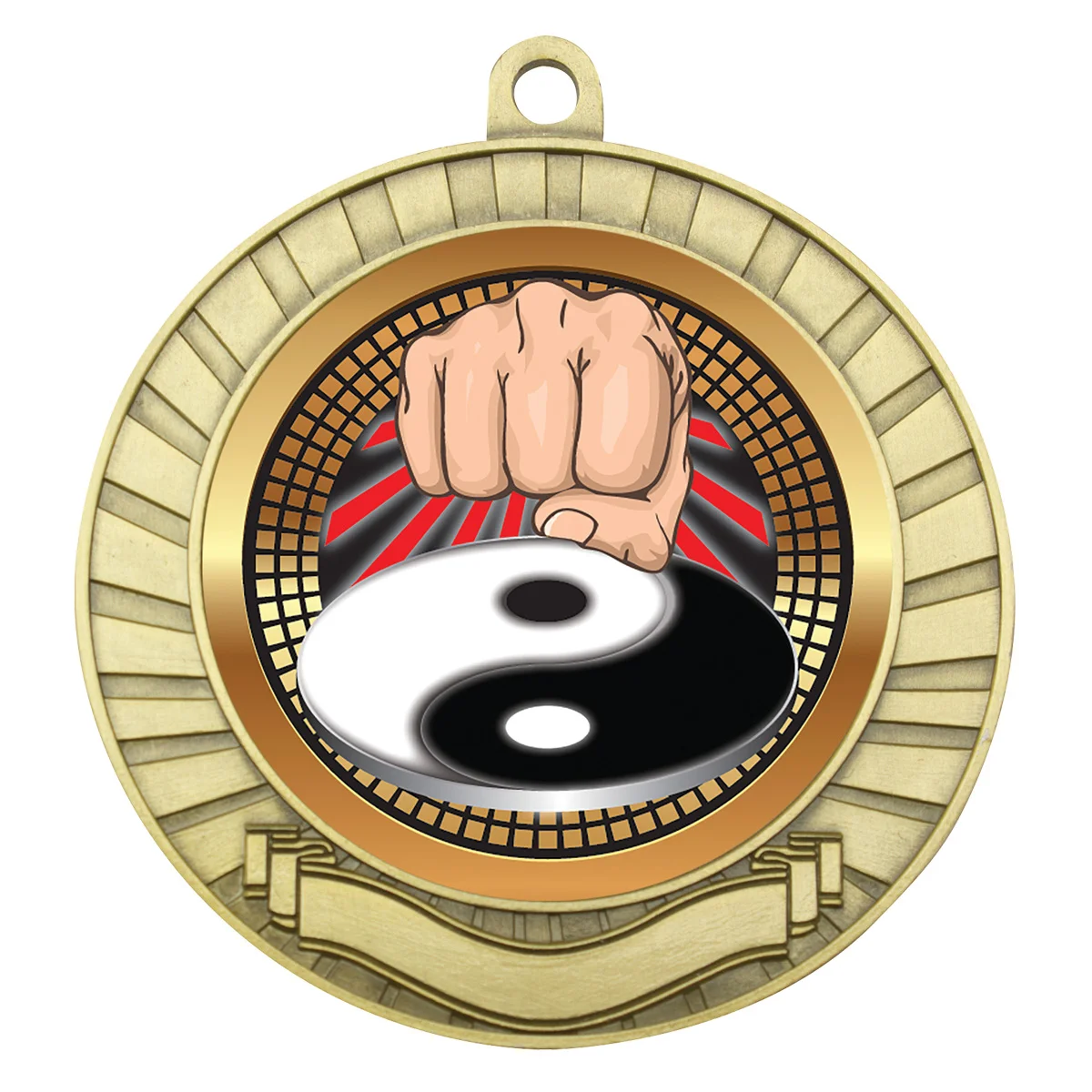 Gold eco scroll - martial arts with metal construction
