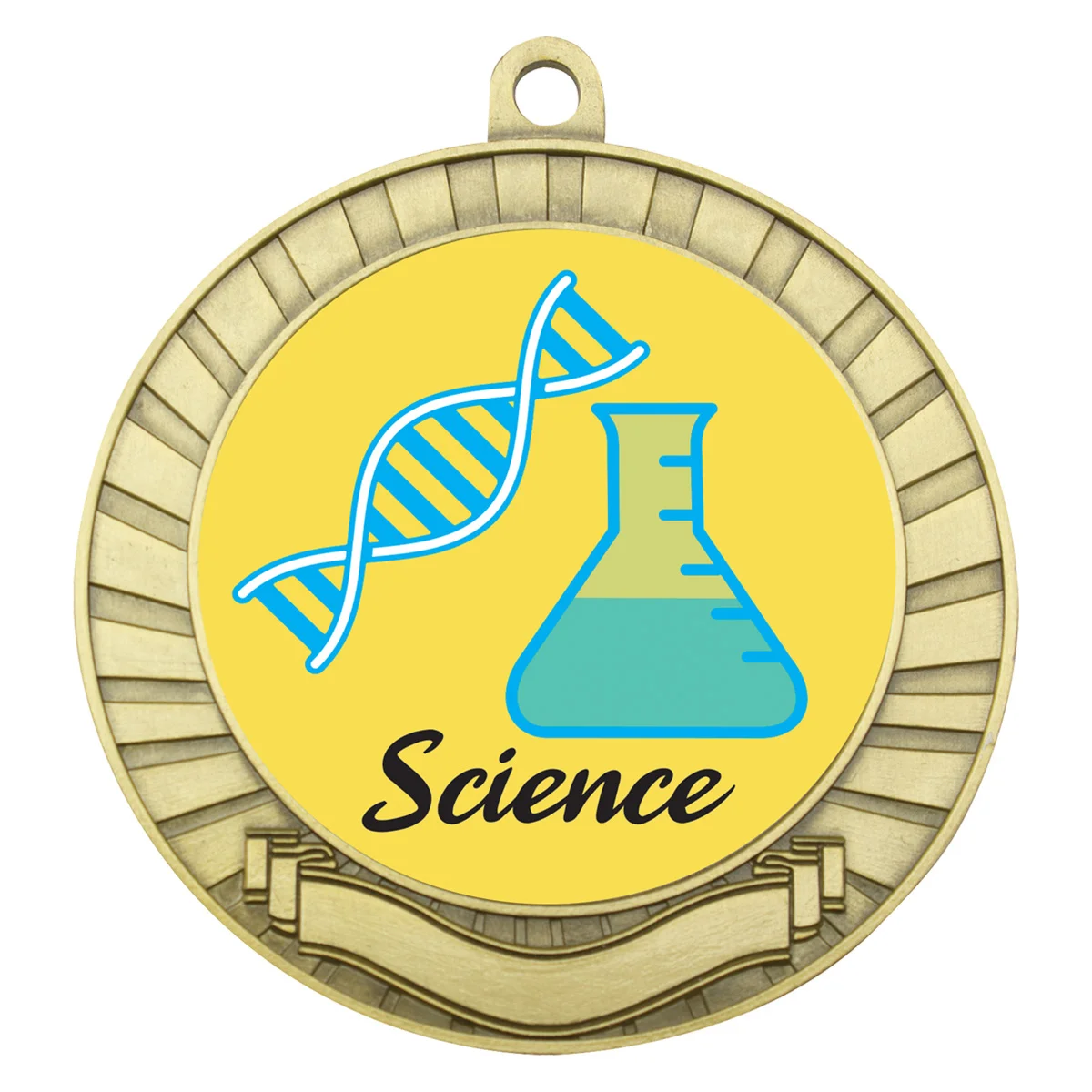 Gold eco scroll - science with metal construction