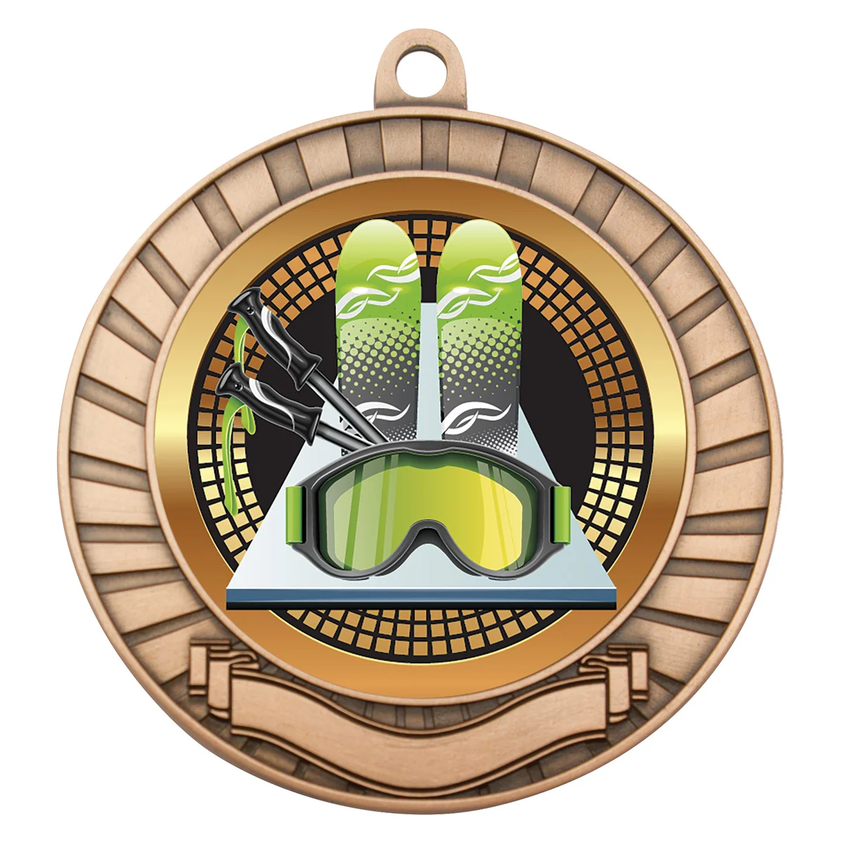 Bronze eco scroll - skiing with metal construction