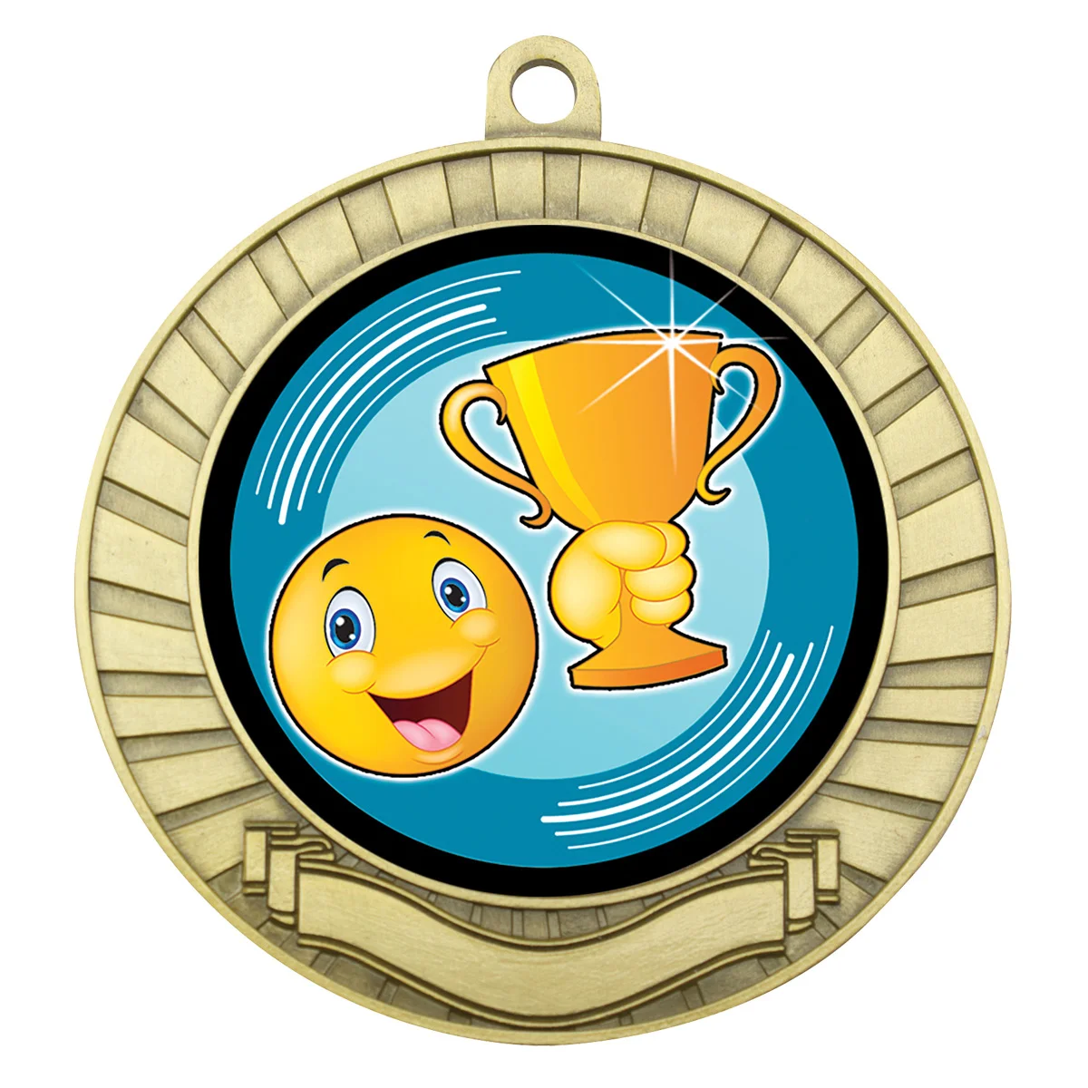 Gold eco scroll - smiley cup with metal construction