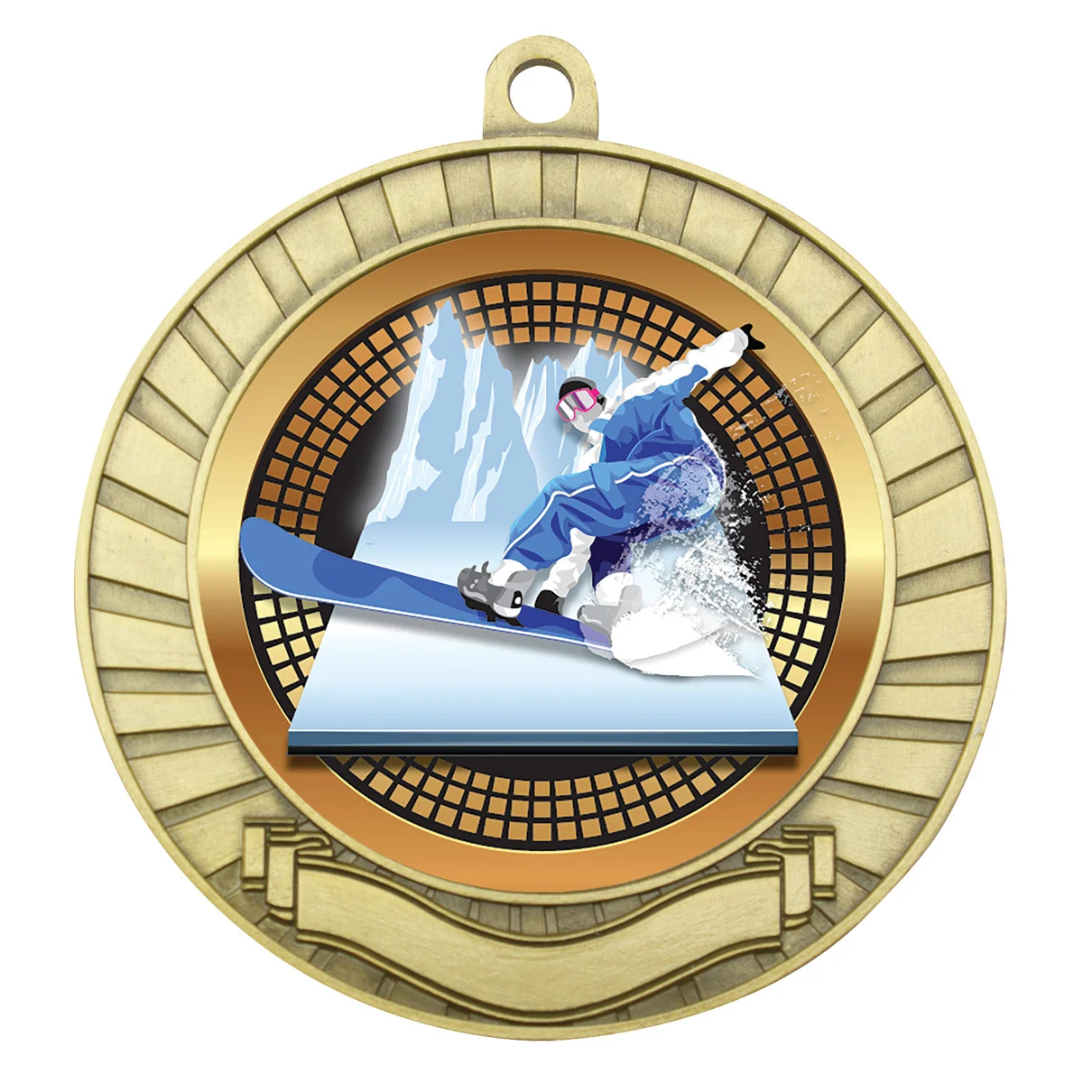 Gold eco scroll - snowboarding with metal construction