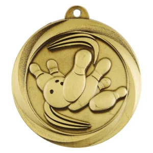 Gold econo tenpin medal with metal construction