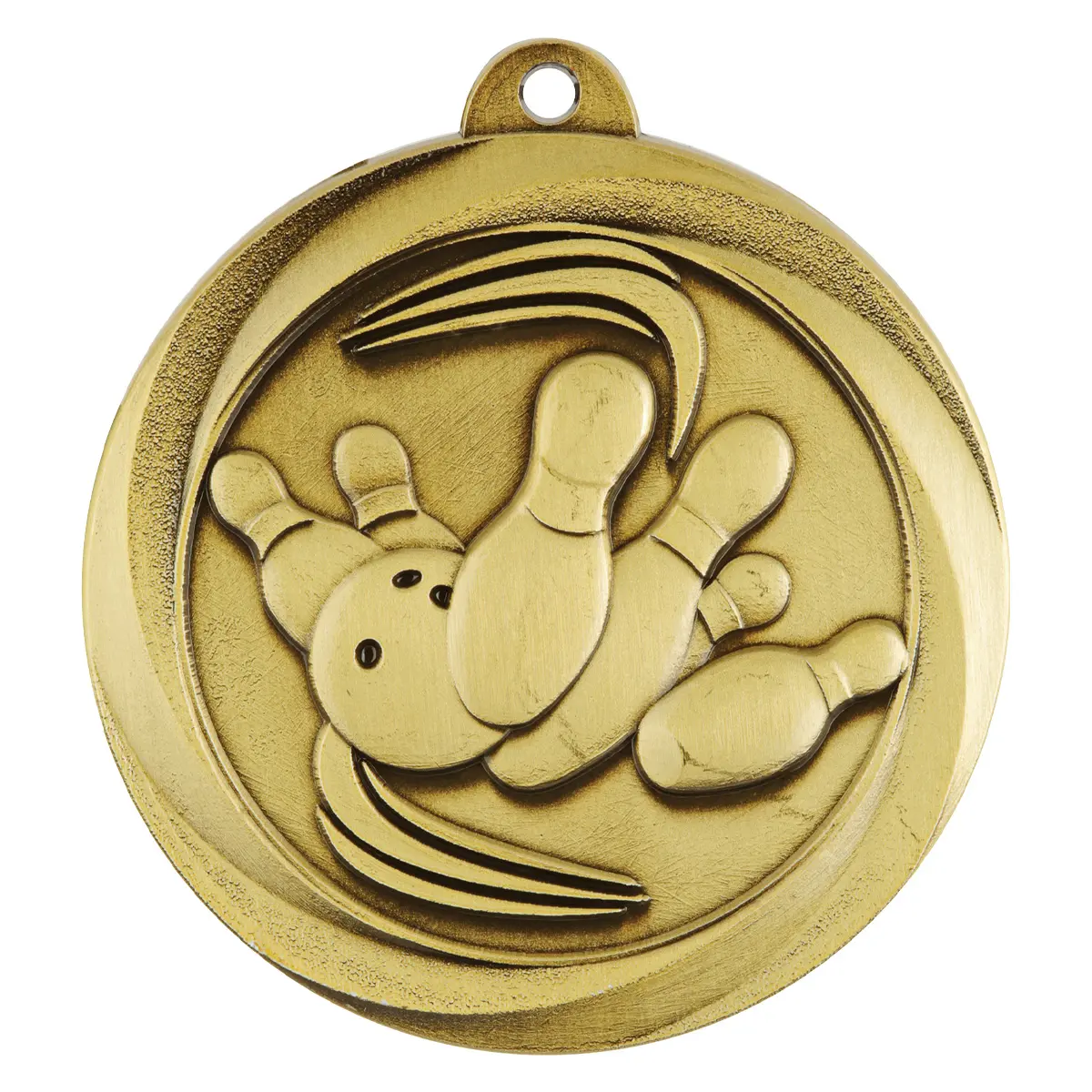 Gold econo tenpin medal with metal construction