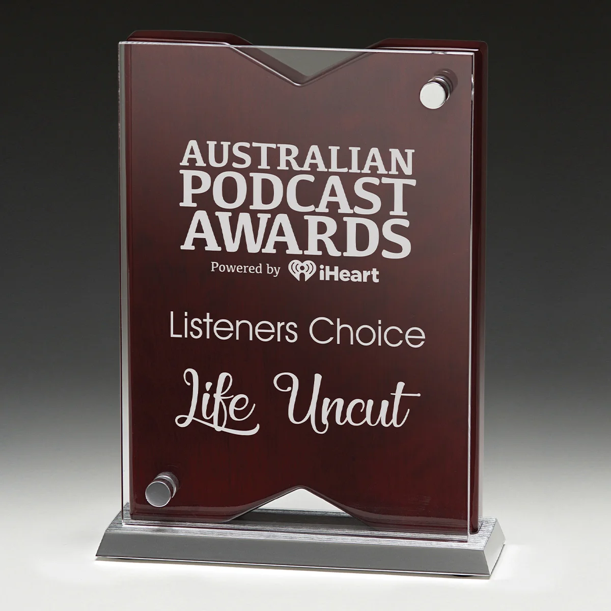 Elemental plaque with acrylic / metal / timber construction