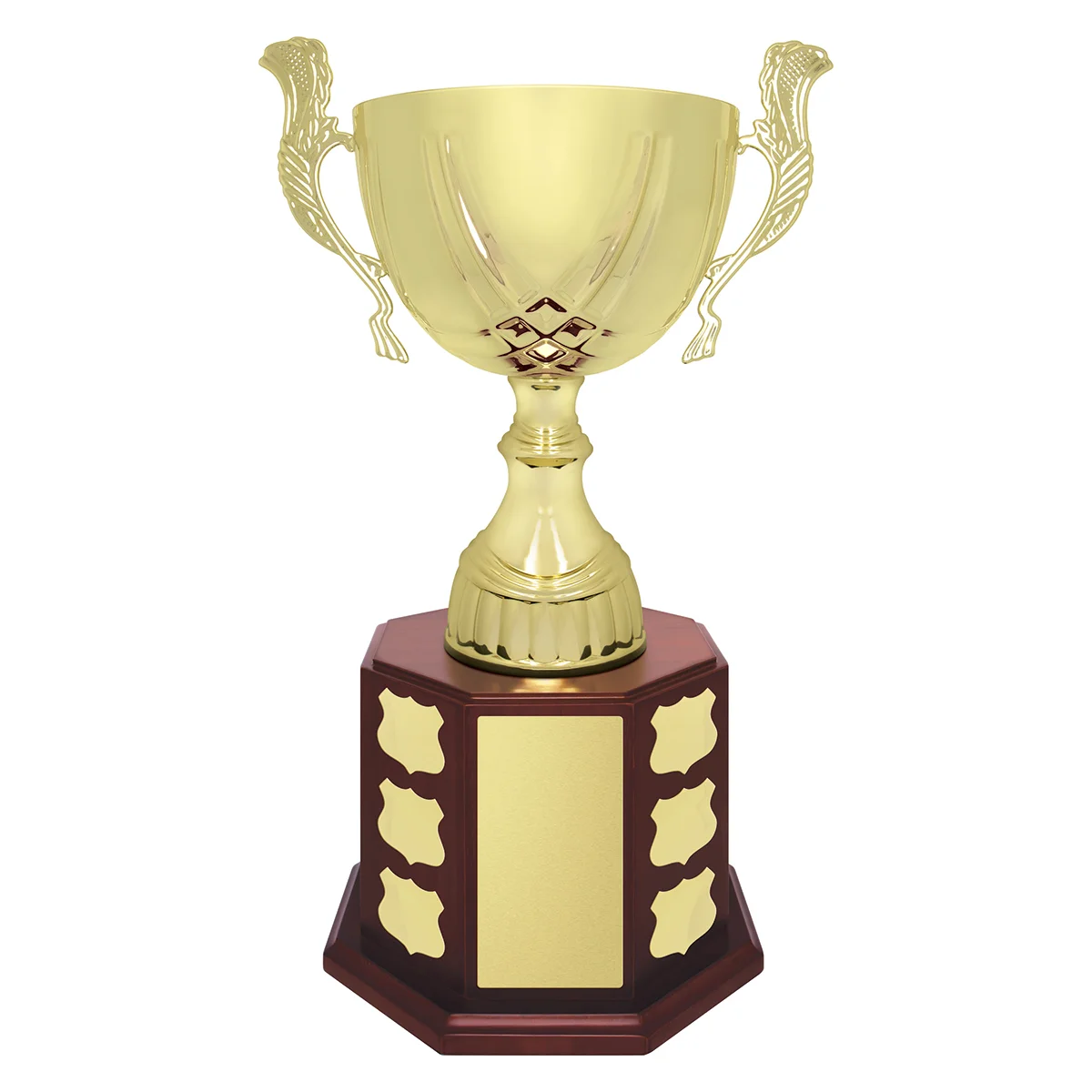 Walnut ensign cup with metal / plastic / timber construction