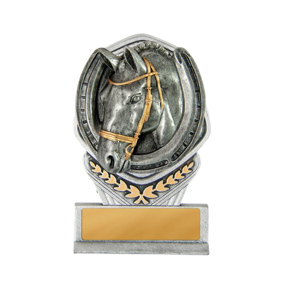 Silver / gold falcon tower-horses with plastic / resin construction