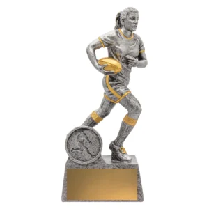 Silver female icon with resin construction
